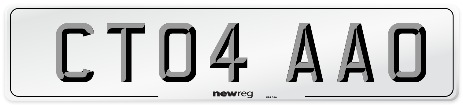 CT04 AAO Number Plate from New Reg